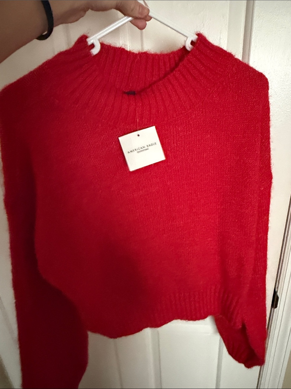 American Eagle Outfitters Bright Red Ribbed Turtleneck Sweater